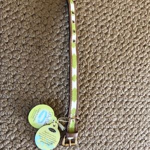 NWT Spartina 449 XS Leather Linen Dog Collar GREAT